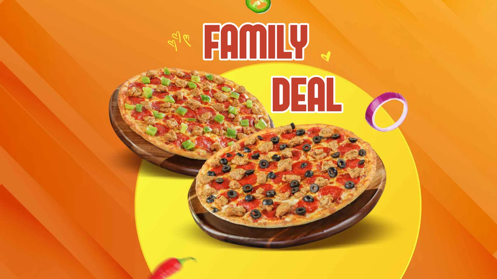 Buy any 2 Large 3-Topping Pizzas